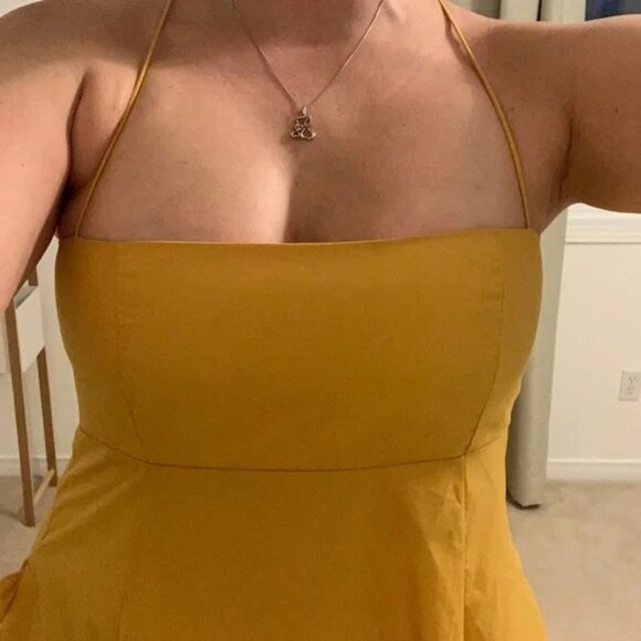 En Saison - yellow midi dress (large) - Picture 5 of 15